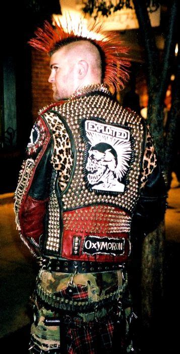 Male Punk With Red Mohawk Punk Leather The Exploited Punk Jackets