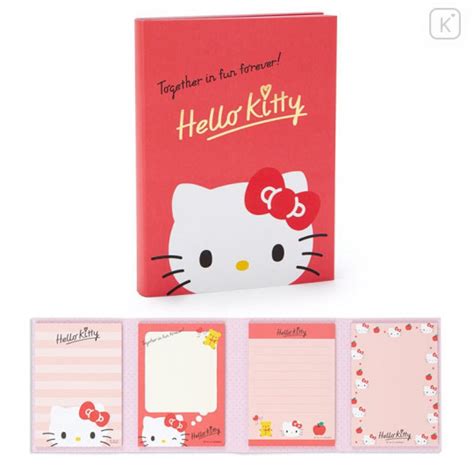 Japan Sanrio Memo Pad With Book Cover Hello Kitty Kawaii Limited