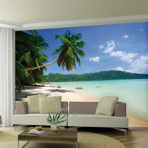 Desert Island Beach Wallpaper Wall Mural 2 32m X 3 15m Room Decor Palm