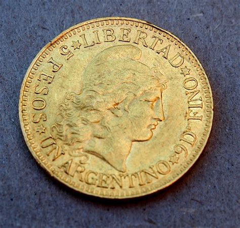 Argentina 5 Pesos 1888 Gold Coin Km 31 Argentina