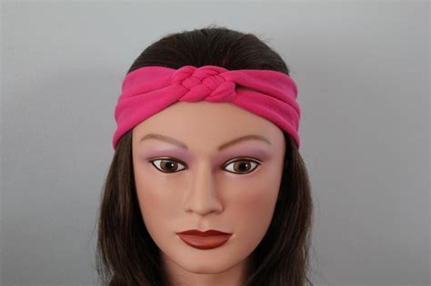 Pink Knotted Jersey Headband T Shirt Headband Sailors Knot Headband