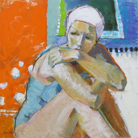 Swimmer Woman By Pool Female Figuration Contemporary Figure Painter