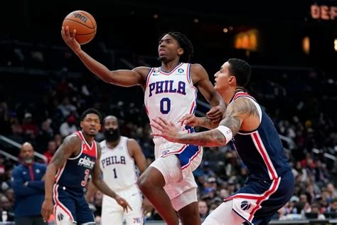 Tyrese Maxeys 28 Points James Hardens 17 Assists Lead Sixers To 118 111 Victory At Washington