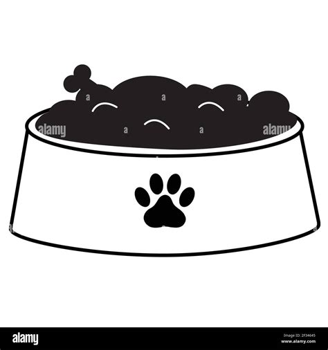 Dog Bowl Icon On White Background Dog Bowl Sign Flat Style Pet Dog