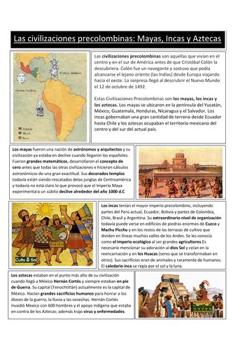 Las Civilizaciones Precolombinas Teaching Resources