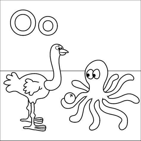 Animal themed uppercase letter tracing cards. Letter O coloring page - Coloring Pages 4 U