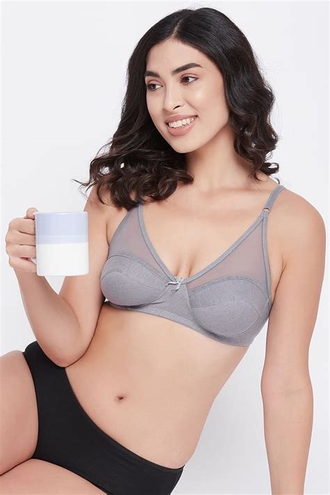 Buy Non Padded Non Wired Full Cup Bra In Powder Blue 100 Cotton