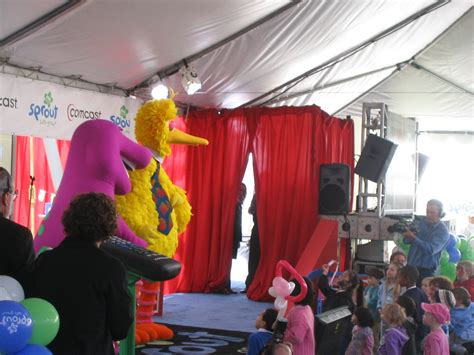 Barney And Big Bird At The Sprout Launch Party Big Bird Barney