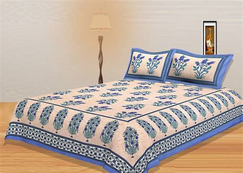 Multicolor Indian Traditional Style Cotton Bud And Lead Print Bed