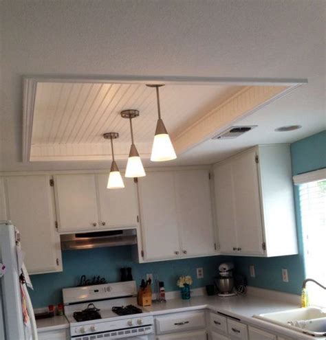 Gorgeous Kitchen Fluorescent Light Box Remodel With Wood Beadboard