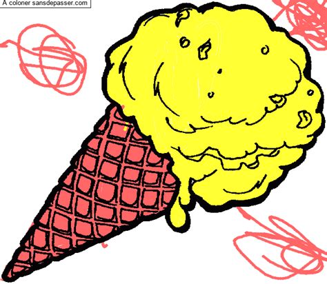Dessin cornet de glace au chocolat png tube ice cream>. Coloriage Cornet de glace - Sans Dépasser