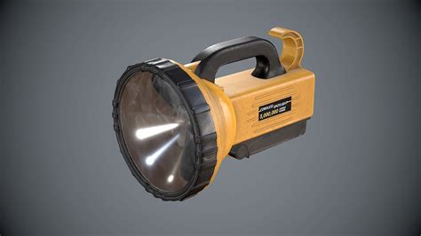 Flashlight Spotlight Yellow 3D model | CGTrader