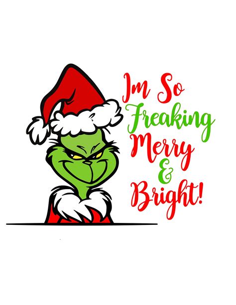 Grinch Im So Merry And Bright Grinch Christmas Decorations Cute