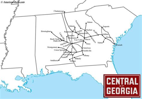 The Central Of Georgia Railway Train Map Railroad History Railroad