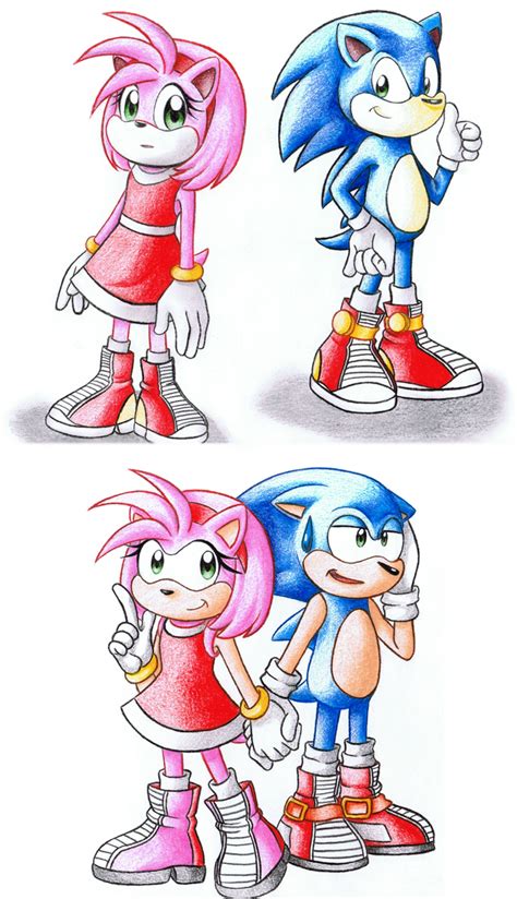 Sonic And Amy Sketches By Miyatoriaka On Deviantart