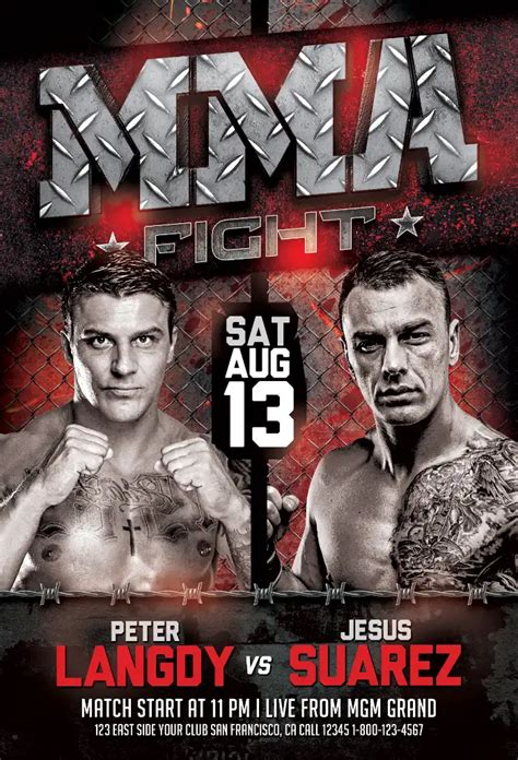 Mma Fight Flyer Template For Photoshop