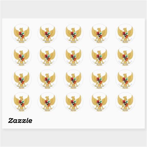 Indonesia Emblem Classic Round Sticker Zazzle Round Stickers
