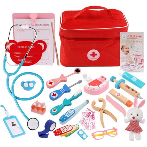 Cosplay Pretend Doctor Toy Set Nurse Injection Tool Wooden Simulation
