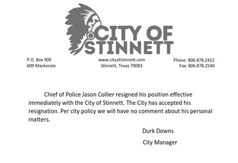 The city of stinnett facebook page confirmed collier has resigned. Former Stinnett Police Chief Jason Collier arrested by ...