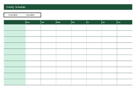 Free Schedule Templates For Excel