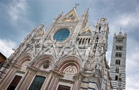 Front Of Cathedral Duomo In Siena Italy Stock Photos