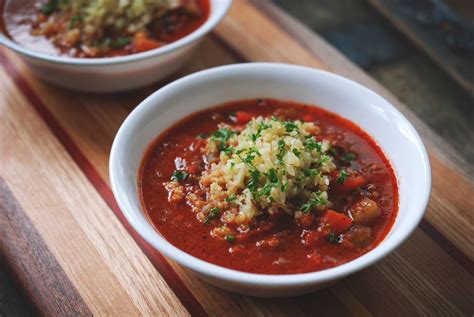 Show loved ones how important they are by delivering a decadent breakfast in bed while they relax and start the day slowly. Stuffed Pepper Soup with Cauliflower Rice | Stuffed peppers, Stuffed pepper soup, Slow cooker ...