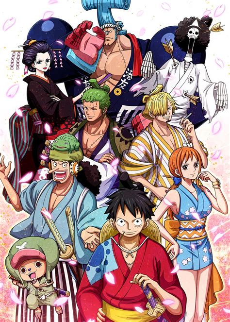 Staw Hats Wano One Piece Metal Poster Print Onepiecetreasure