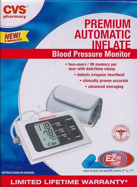 Cvs Premium Automatic Inflate Blood Pressure Monitor