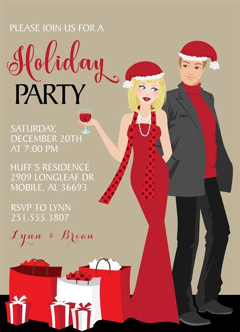 Couples Christmas Party Invitations Announce It