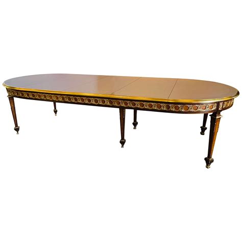 French Louis Xvi Style Mahogany Circular Dining Table By Jansen At 1stdibs