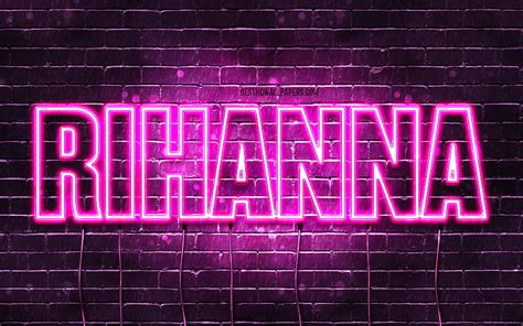 Rihanna With Names Female Names Rihanna Name Purple Neon Lights
