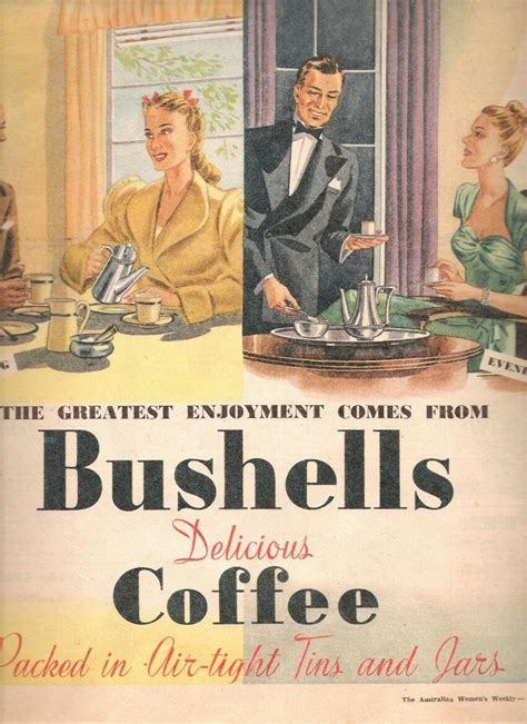 Vintage manhattan key wind coffee advertising can. Bushells Coffee ~ Australia 1947. ☕ | Vintage ...