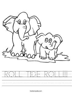 Download Roll Tide Coloring Page - Twisty Noodle | Alabama / Roll ...
