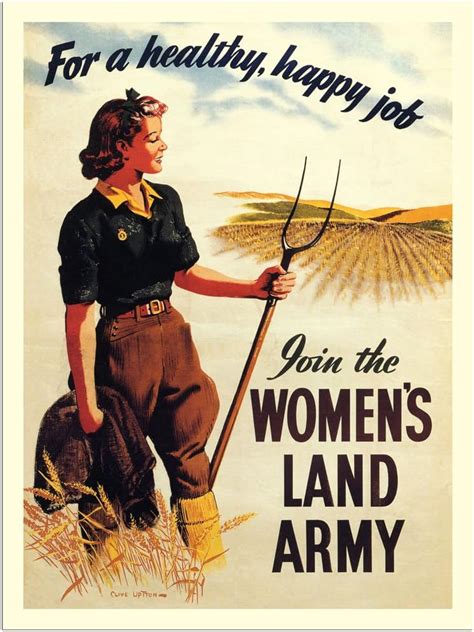 join the womens land army war poster artist clive uptton gb 1940s 30x40cm art print