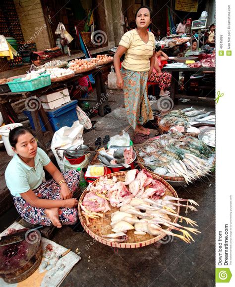 Street Market In Yangon Editorial Stock Photo Image Of February 49615098