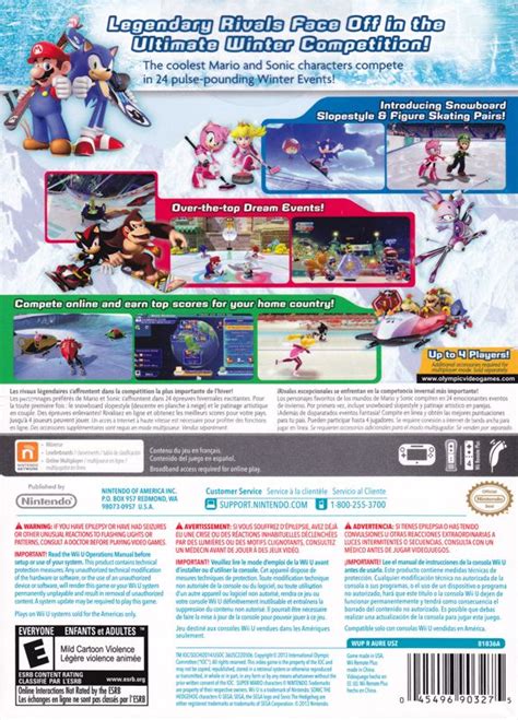 Mario And Sonic At The Olympic Winter Games Sochi 2014 2013 Wii U Box