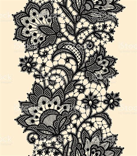 Vertical Seamless Pattern Black Lace Royalty Free Stock Vector Art