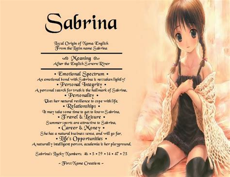 Sabrina Name Meaning First Name Creations Girl Names With Meaning
