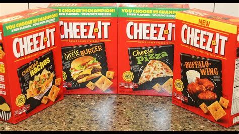 The classic brand just rolled out a cheesy the instagrammer reported that the box claims you can taste every flavor you'd usually experience. Cheez-It: Cheddar Nachos, Cheeseburger, Cheese Pizza ...