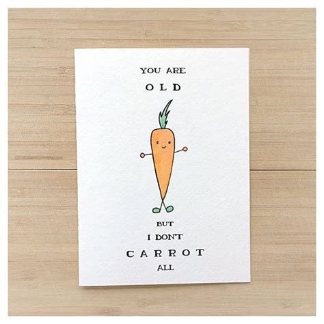 Carrot Card Funny Birthday Card Birthday Card Greeting Etsy