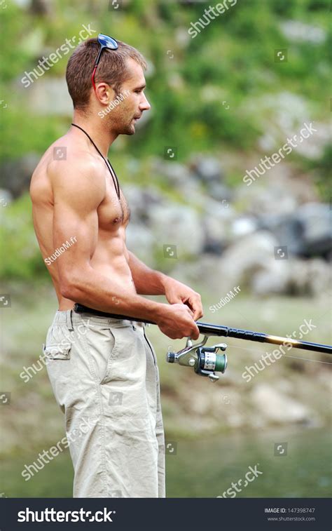 Beautiful Brawny Muscular Fisherman Naked Torso Stock Photo Shutterstock