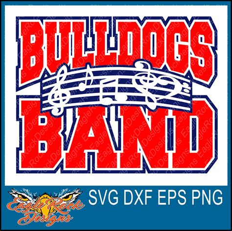 Bulldogs Band Music Notes Svg Dxf Eps Png Cut File Etsy