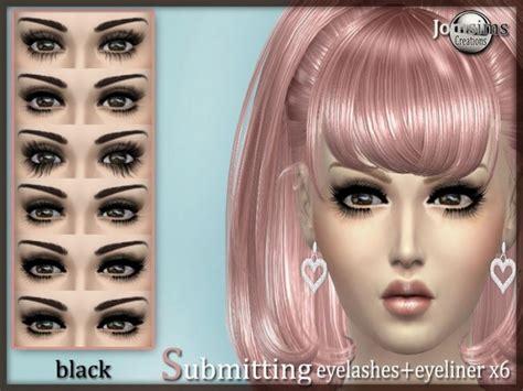 Eyeliner Eyelashes Black X 6 At Jomsims Creations Sims