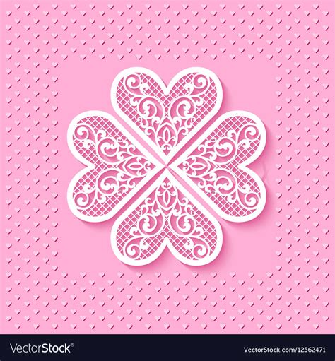 Greeting Card With A Flower From Lace Hearts Vector Image