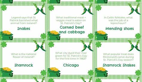 st patrick's day trivia questions and answers printable