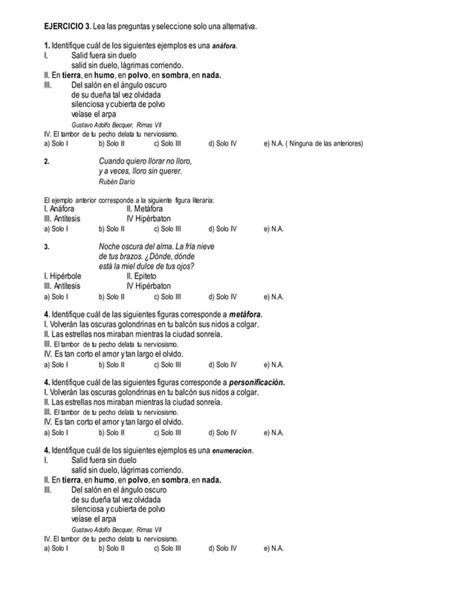 Ejercicio De Figuras Retoricas PDF