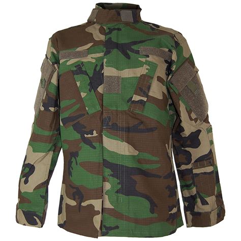 Tactical Acu Army Ripstop Shirt Military Mens Field Jacket Woodland