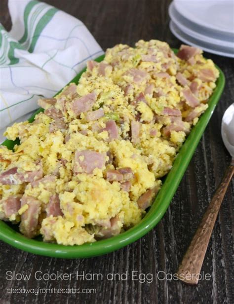 Creamy casserole lover's alert ~ this leftover ham & noodle casserole is for you! Low-Carb Slow Cooker Breakfast Casseroles - Slow Cooker or Pressure Cooker