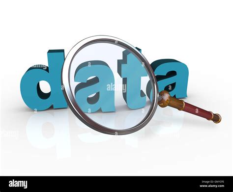 Data Word Magnifying Glass Searching For Information Stock Photo Alamy
