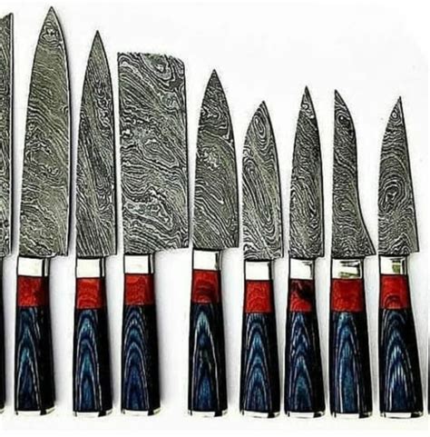 Custom Handmade Kitchen Knives Set Sn Blades